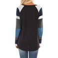 thumbnail image 3 of Women's Color Block Long Sleeves Black Pullover Top, 3 of 3