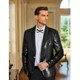 thumbnail image 4 of COOFANDY Men's Shiny Sequins Suit Jacket Blazer One Button Banquet Prom Tuxedo New Year Dinner Party Tuxedo Blazer, 4 of 9
