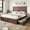Espresso, variant on Amerlife Queen Size Solid Wood Bed Frame with 50" Tall Headboard, Mid-Century Modern Bed with, Wooden Platform Bed with 2 Drawers, White