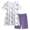 thumbnail image 4 of felwors Toddler Girls Summer Sleeveless Ruffle Top Elastic Shorts Set Kids Short Set 2-8 (Purple, 7-8 Years), 4 of 7