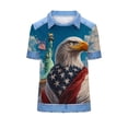 thumbnail image 7 of Women's USA 250th Anniversary Waffle Knit Shirt - Patriotic Random Print Short Sleeve Summer Casual Top Waffle Knit Blouse, 7 of 7