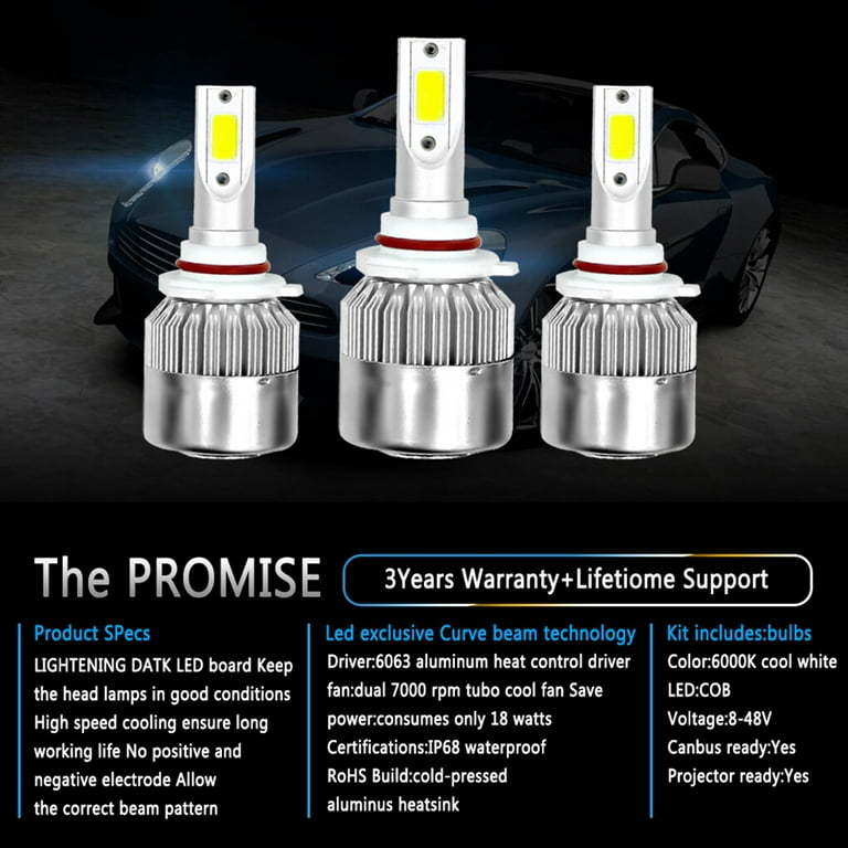 HIDNY LEDヘッドライト C6 72W 7600Lm/セット Amazon | HIDNY LED