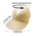 thumbnail image 3 of Beach Sun Hat with Ponytail Opening, Adjustable Hollow Top Baseball Cap for Outdoor Sports, Beige, 3 of 5