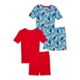 thumbnail image 2 of Spider-Man Boys Short Sleeve T-Shirts and Sleep Shorts, 4-Piece Pajama Set, 2 of 3