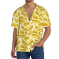 thumbnail image 7 of Lsque Ears Of Corn print Men's Cuban Collar Short Sleeve Shirt Summer Beachwear Casual Button Down Fashionable Vacation Leisure Shirt-4X-Large, 7 of 7
