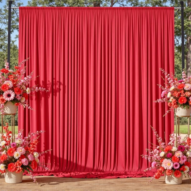 Cortinas de telón de fondo NSSONBEN, rojas, 3 m x 2,4 m, tela gruesa y sin arrugas