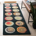 thumbnail image 3 of SAFAVIEH Soho Kendall Geometric Wool Area Rug, Black/Multi, 6' x 6' Round, 3 of 10