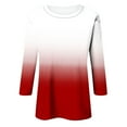 thumbnail image 4 of YUGYXL Trendy 3/4 Sleeve Shirts for Women Gradient Color Clothes Casual Crew Neck Lightweight Cozy Tshirts Ladies Tunics Fit Tees, 4 of 4