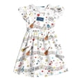 thumbnail image 4 of Curuila Child Toddler Girls Dress Flutter Sleeve Cartoon Print Crew Neck For School Comfortable Dresses Size 18-24 Months, 4 of 4