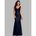 thumbnail image 1 of Vestido de noche de talla grande con escote en V y lentejuelas de sirena, vestido sexy, vestido formal de fiesta de graduación, vestido largo para mujer, 1 of 6