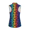 thumbnail image 5 of Chririnla Rainbow Paws Golf Shirt for Women Collared Tennis Tank Top with Zip Summer Quick Drying Golf T-Shirt Size S, 5 of 7