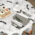 thumbnail image 5 of Silver Snowflakes Round Tablecloth 60Inch Christmas Winter Snow Table Cover with Xmas Tree Leaves Berry Table Cloth Heat Resistance Polyester Fabric for Kitchen Dining Camping Party Decor, 5 of 6