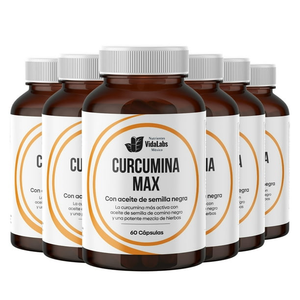 Pack 6 Frascos de Curcumina Max Nutrientes VidaLabs México