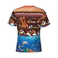 thumbnail image 6 of Qekee Animals On Noah's Ark2 Classic Fit T-Shirt Men's Shirt Men's Tight Short Sleeves for Exercise, Running, Mountaineering - Animals On Noah's Ark2, 6 of 9