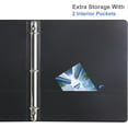 thumbnail image 7 of 3 Ring Binder 1-1/2 Inch,  Sturdy 1.5"-Round Ring Binder with 2 Interior Pockets, Clear View Cover, PVC-, Fits 300 Sheets of 8.5'' x 11'' Paper, Office  School (6 , Black), 7 of 7