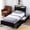 Black, variant on Reliancer Twin Size Bed Frame with 2 XL Storage Drawers, Platform Bed Frame with 2-Tier Headboard, Strong Metal Slat Support/No Box Spring Needed/Easy Assembly, for Teenagers Adults