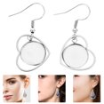 thumbnail image 3 of 20 Pcs Base de Lunette Boucles d'Oreilles DIY Métal Pendentif Boucles d'Oreilles Base Vierge Pendentif Métal Vierge Plateaux Crochets Boucles d'Oreilles, 3 of 8
