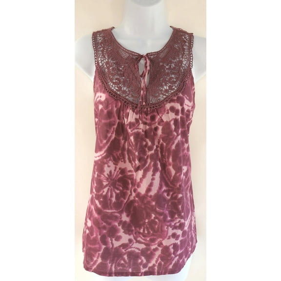 North Crest Tie Dye Sleeveless Crochet Tank Top, Women's Small