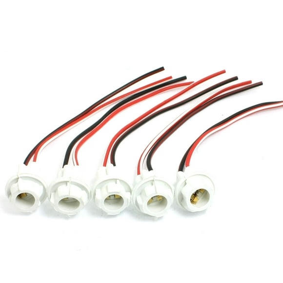 5 Unids Blanco W5W T10 Car Light Socket Lámpara Bulb Holder Arnés de Cable Conector