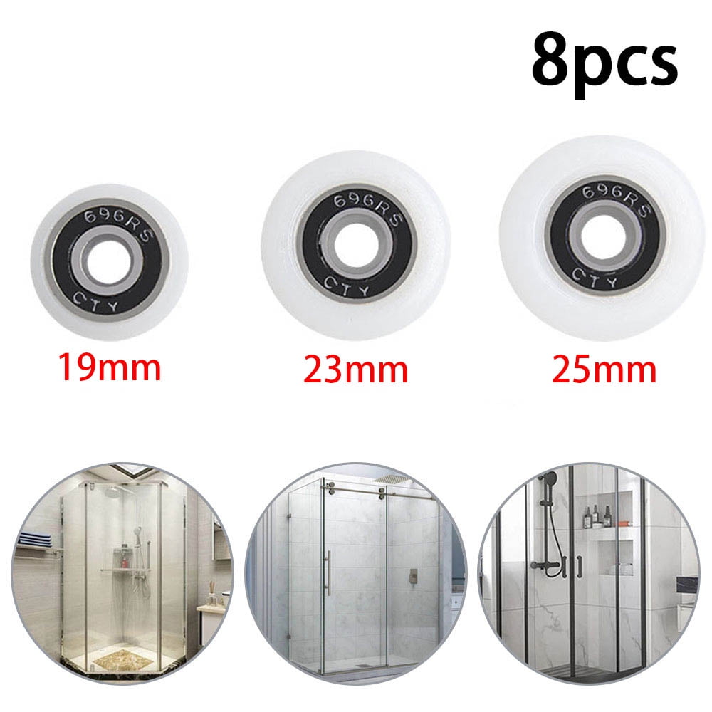 8pcs Shower Door Pulley Nylon Sturdy Durable Prime Roller Runners Wheel for Home 