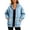 Light Blue, variant on Oversized Hooded Denim Jackets for Women Long Sleeve Drawstring Casual Outerwear Zip Up Streetwear Coat with Kangaroo Pockets