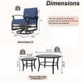 thumbnail image 4 of Gotland 6 Piece Patio Set, Aluminum Outdoor Swivel Chairs Set with Round Table 5.1’’ High-Resilience Seat Cushions 29.5" Deep Seating, Metal Patio Furniture Set Patio Conversation Sets, Navy, 4 of 7