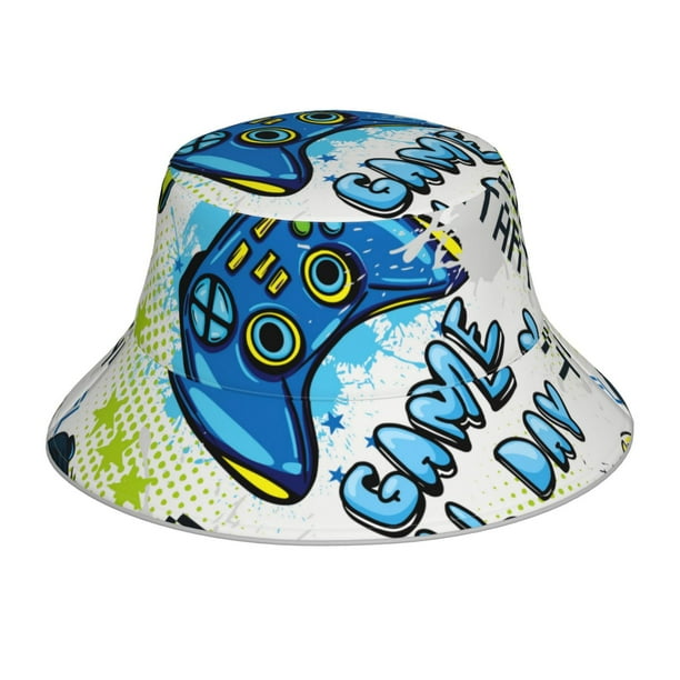 Fotbe Game All Day Sombrero Tipo Pescador con Estampado – Sombrero de Sol de Algodón de Moda para Playa, Golf, Pesca