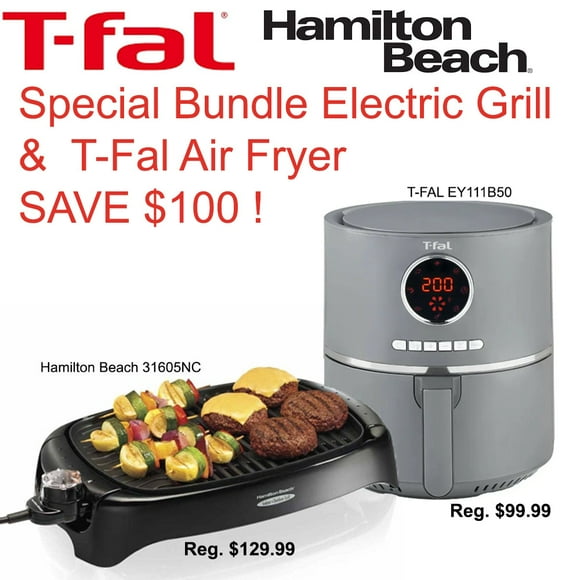 T-Fal EY111B50 Fryer + Hamilton Beach 31605NC Grill Bundle