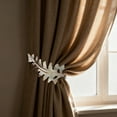 thumbnail image 5 of Leaf Shaped Curtain Holdbacks, Handmade Metal Curtain Side Holders for Wall, Curtain Tieback Hook Pull Backs for Drapes Window Home Decoration, 1 Pcs, 5.90x3.93", 5 of 6