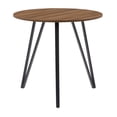 thumbnail image 3 of CorLiving Ezra Round Engineered Wood Top Indoor Dining Table with Black Iron Hairpin Legs, Brown Woodgrain, 3 of 8
