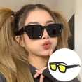 thumbnail image 4 of Thick Square Retro Sunglasses UV400 Protection Lightweight Outdoor Driving Shades Unisex, 4 of 4