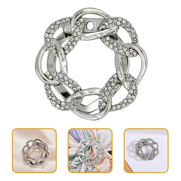 HOOWIFFY Elegant Alloy Silk Scarf Clasp 1 Set - Stylish Clothing Accessory for Women, Perfect for Dating and Daily Wear