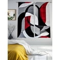 thumbnail image 3 of Red Black Twist Art Sheer Curtains for Living Room Bedroom, Light-filtering Sheer Curtain, Classic Match Rod Pocket Voile Window Treatment Drapes, 52’’Wx72’’L, 2 Panels Set, 3 of 7