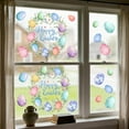 thumbnail image 3 of Cute Easter Bunny Egg Wreath Static Window Clings - Romantic Wall Stickers for Bedroom Home Decoration, Removable Window Decals for Easter Celebration & Spring Home Beautification, 11.81*15.74in, 3 of 8