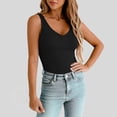 thumbnail image 7 of Only Moment Black Tank Tops for Women Polyester,Spandex Slim Fit Ribbed Racerback Summer Casual Tops Xl, 7 of 7