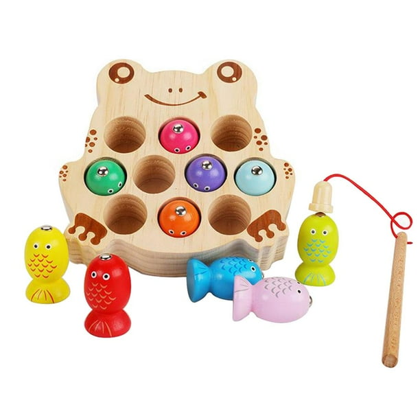 Clasificador de formas de apilador rompecabezas juguete Montessori clasificación formas geométricas juguete Peg Rana Sunnimix juego de pesca