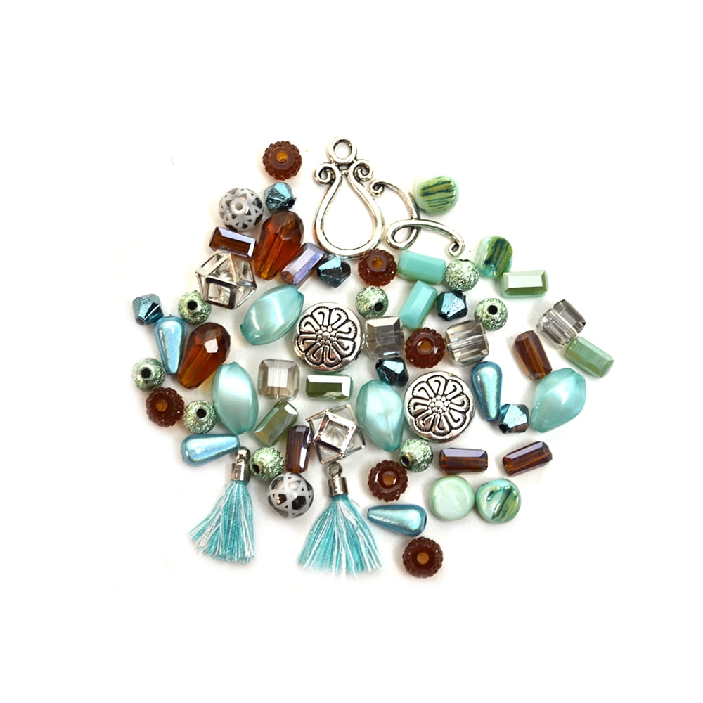 Jesse James Brand Beads Mini Mixed Media Bead Mix in Turquoise Trail, Plastic