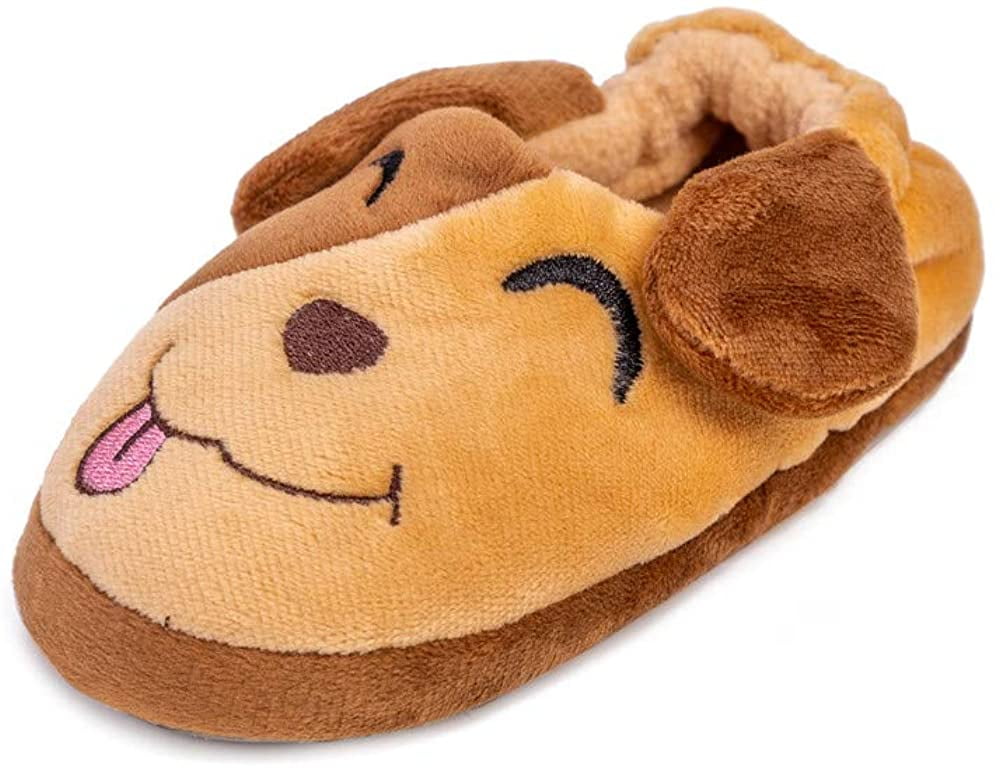 Toddler Boys Slippers Cartoon Cute Animals Plush Warm Home Shoes 
