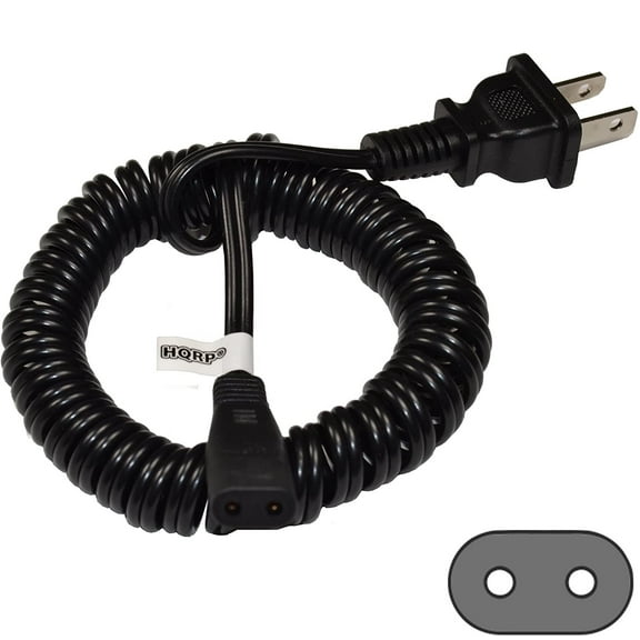 HQRP AC Power Cord for Remington DF10, DF30, DF40, DA57, DA107, DA307, DA407, RR45, RR35, RR41, R-200 Shaver Lead Mains Cable