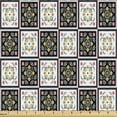 thumbnail image 1 of Folk Fabric by the Yard Upholstery, Azulejo Pattern Squares with Botany and Flower Damask Talavera Print, Decorative Fabric for DIY and Home Accents, Multicolor by Ambesonne, 1 of 5
