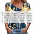 thumbnail image 3 of Vynhevius Women's Asymmetrical Button V Neck Blouse Printed Long Sleeve Casual Daily Wear Tunic Tops, 3 of 5