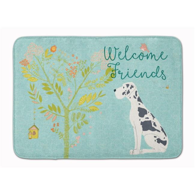 Carolines Treasures Bb7590rug Welcome Friends Harlequin Great Dane Machine Washable Memory Foam Mat Walmart Com Walmart Com