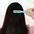 thumbnail image 5 of Unique Bargains 1 Pc Women's Hollow Foldable Mirror Comb Travel for Curly Straight Dry Wet Hair Blue, 5 of 6