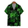 thumbnail image 3 of Camisas de playa hawaianas para hombres Camisas para hombres y mujeres Camisas para parejas Camisa de manga corta con solapa y estampado 3D de trébol de cuatro hojas Camisas florales, 3 of 5