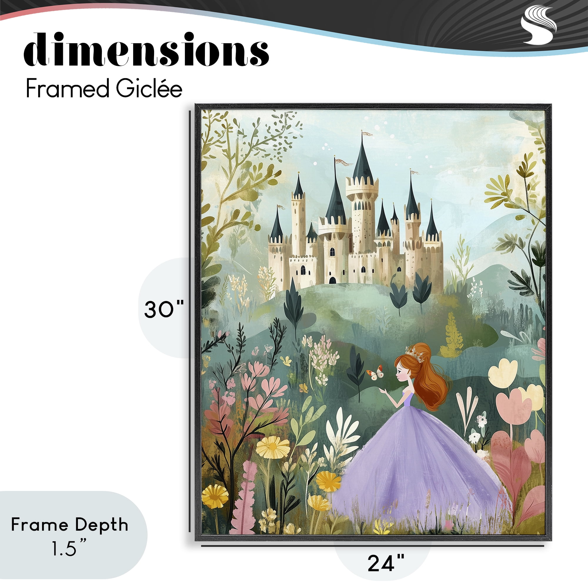 Stupell Industries Princess Day Out Black Framed Giclee Art, design by Christine Simpson Art