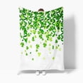 thumbnail image 3 of St. Patrick's Day Clover Throw Blanket, Green Clover Shamrock Irish Shamrock Throw Flannel Blankets for Couch & Bed, Plush Cozy Fuzzy Blanket 50" x 60", Super Soft & Warm Blankets, 3 of 4