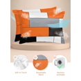 thumbnail image 2 of Burnt Orange Black Grey Pillow Cases Queen Size Set of 2, Smooth Satin Pillowcase for Hair and Skin, Modern Irregular Geometric Abstract Decorative Cooling Bed Pillow Covers with Zipper, 20x30 Inches, 2 of 5