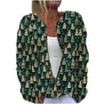 thumbnail image 2 of Cárdigan de mujer, cárdigan de manga larga, ahuecado, color sólido, chaqueta informal, parte superior de poliéster para mujer, 2 of 5