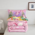 thumbnail image 5 of Manfei Cute Axolotl Queen Comforter Set,Letter Z Print Comforter Sets Queen For Girls,Pink Multicolor,Pink Reversible,3 Pieces,1 Comforter and 2 Pillowcases, 5 of 8