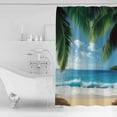 thumbnail image 4 of Small Stall Shower Curtain 36x78 Inch Narrow Half Size Summer Beach Coastal Bath Curtains Bathroom Decor Palm Tree Sandy Vacation Waterproof Fabric Shower Curtain Set with Hooks 36 Inch, 4 of 6